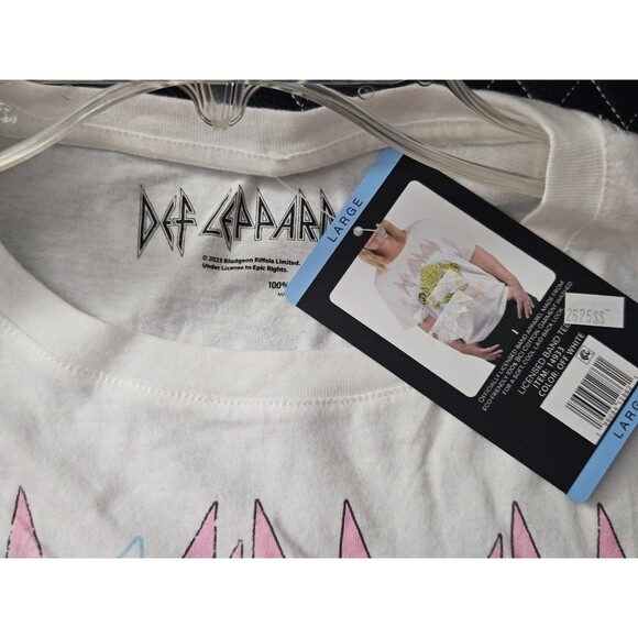Def Leppard Rock of Ages Tee LG White Leopard Graphic Tour Band Shirt Retro 80s - Picture 5 of 8